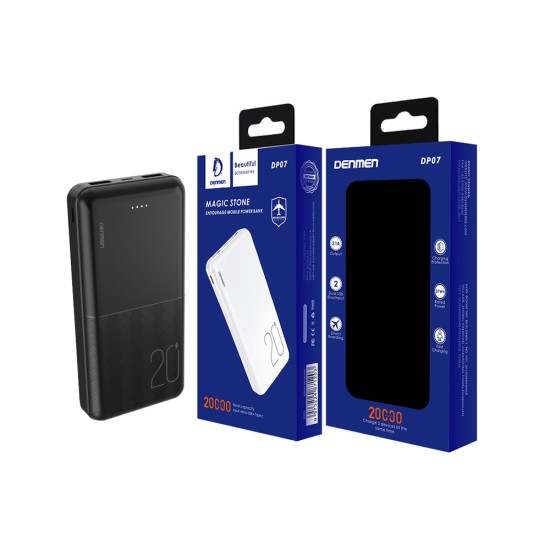 DENMEN POWER BANK DP07 WITH DUAL USB PORTS 20000MAH BLACK DENMEN POWER BANK DP07 WITH DUAL USB PORTS 20000MAH BLACK